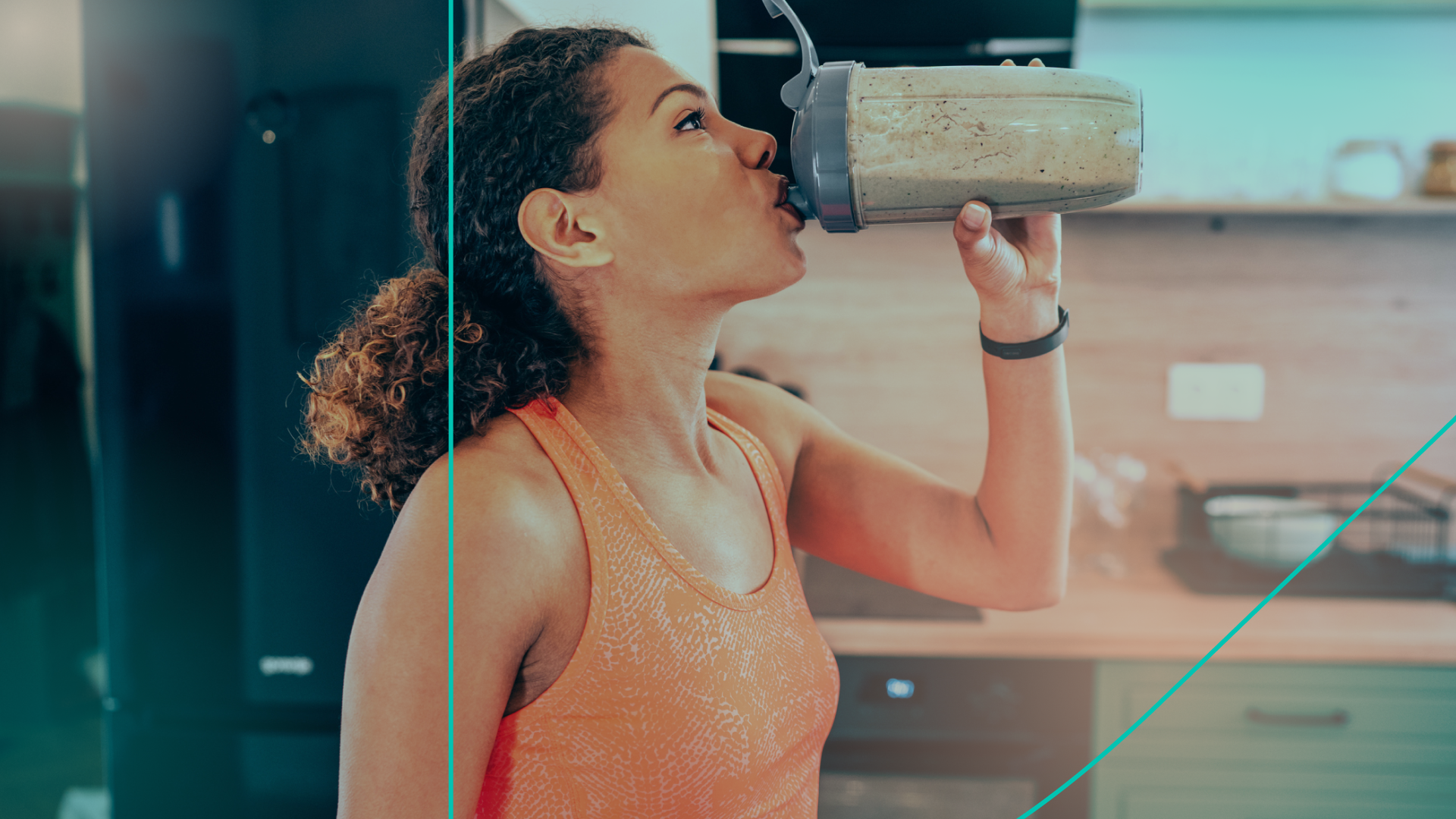 woman drinking protein shake