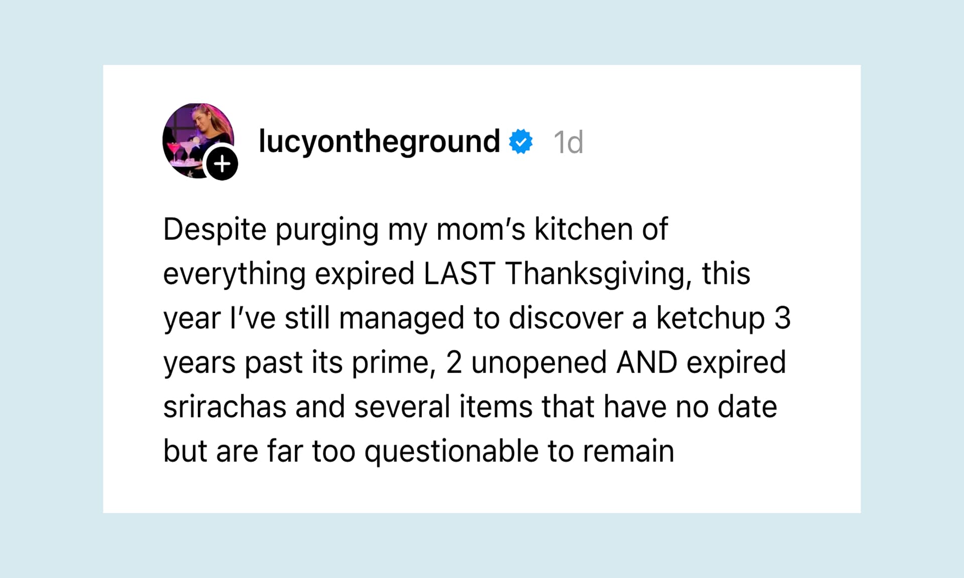 Thanksgiving dinner at family tweet